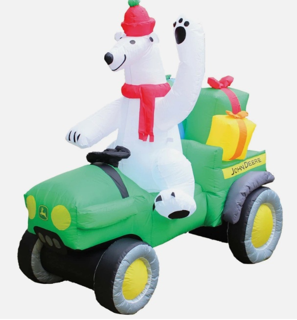 Inflatable Holiday Bear on a Gator